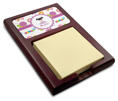 Butterflies Red Mahogany Sticky Note Holder (Personalized)
