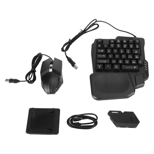 Half Hand Gaming Keyboard and Mouse Combo, for Mix Se Keyboard Mouse Converter, K13 RGB Backlit Half Keyboard, G4 Mouse, Phone Stand for Android for iOS 10.0 to 13.3