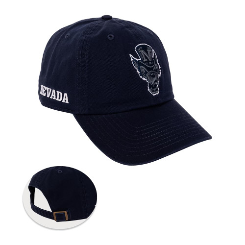 University of Nevada Reno Baseball Hat UNR Wolf Pack Brimmed Embroirderd Hats Cap Adjustable Cloth Strap Adult (Style B) Blue