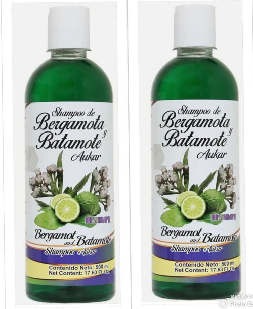 AUKAR Shampoo Bergamota y Batamote 500ml 16.9oz Hair Growth, Strong Hair SET OF 2 SHAMPOOS-BEAUTY EXPERTS AUKAR Shampoo Bergamota y Batamote 500ml 16.9oz Hair Growth, Strong Hair SET OF 2 SHAMPOOS-BEAUTY EXPERTS