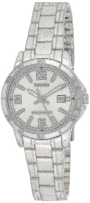 Casio LTP-V004D-7B2 Women's Dress Stainless Steel Silver Dial Date Watch