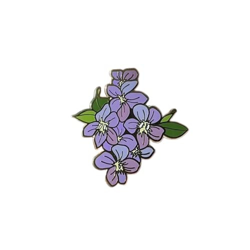Common Violet Enamel Pins, Violet Hard Enamel Pin, Flower Enamel Pin, Botanical Enamel Pin, Badge, Lapel Pin, Pins for Backpack Jeans, Jewelry Supplies