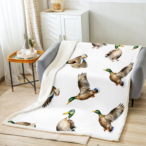 Mallard Duck Sherpa Blanket Hunting and Fishing Fleece Throw Blanket Wild Animal Plush Blanket for Bed Sofa Couch Kids Wildlife White Fuzzy Blanket Throw 50"x60" Mallard Duck Sherpa Blanket Hunting and Fishing Fleece Throw Blanket Wild Animal Plush Blanket for Bed Sofa Couch Kids Wildlife White Fuzzy Blanket Throw 50"x60"