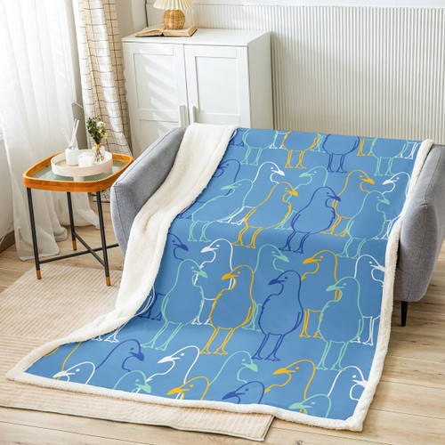 Seagull Blanket Throw 50x60 Coastal Bird Wildlife Sherpa Blanket Sofa Bed Living Room,Cartoon Animal Silhouette Flannel Blanket Soft Plush Throw Children Throw Seagull Blanket Throw 50x60 Coastal Bird Wildlife Sherpa Blanket Sofa Bed Living Room,Cartoon Animal Silhouette Flannel Blanket Soft Plush Throw Children Throw
