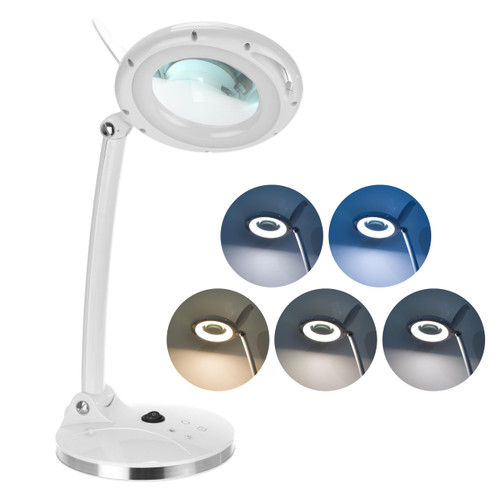 Magnifying Glass with Light and Stand, 5 Lighting Modes Stepless Dimmable LED Magnifying Desk Lamp, 10X Desk Lighted Magnifier Hands Free for Craft Close Work Mini Painting Hobby Magnifying Glass with Light and Stand, 5 Lighting Modes Stepless Dimmable LED Magnifying Desk Lamp, 10X Desk Lighted Magnifier Hands Free for Craft Close Work Mini Painting Hobby