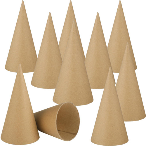 Zhanmai 12 Pcs Christmas Paper Mache Cones Open Bottom Cones Cardboard Cones for Crafts Christmas Paper Mache for Christmas Trees Xmas Party Supplies Home Indoor Decoration (9.8 x 3.9 Inch)