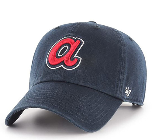 Atlanta Braves Navy Cooperstown Clean Up Adjustable Hat, Adult One Size Fits All