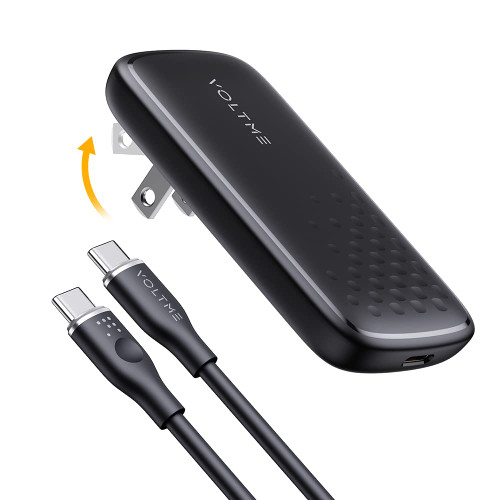 VOLTME USB C Charger, 65W PD 3.0 Wall Charger with 3.3FT Cable, Ultra Slim USB C Power Adapter with Foldable Plug for MacBook Pro/Air, iPhone 14/Plus/Pro Max/13/12, Galaxy, iPad Pro, Steam Deck