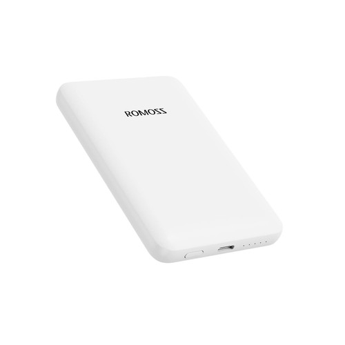 ROMOSS Magnetic Power Bank Battery, 5000mAh Wireless Portable Charger with USB-C Cable, Compatible with MagSafe, iPhone 14/13/12 Series