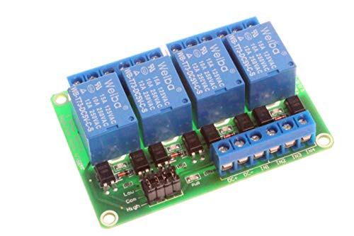 NOYITO 4-Channel Relay Module High/Low Level Trigger Optocoupler isolation Load DC 30V AC 125V 250V 10A for PLC Automation Equipment Control, Industrial Control, Circuit Modification (5V)