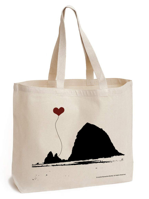 Haystack Rock Cannon Beach Oregon Canvas Tote Bag