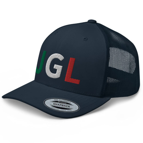 RIVEMUG JGL Embroidered Trucker Hat, Chapo Guzman Chapito 701 Snapback Hat Adjustable Cap | Gorra JGL Navy