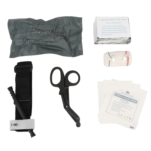 Kadimendium Emergency Bandage Kit Multifunctional Tourniquet Israeli Bandage Scissors Blanket Gauze Pad Trauma Kit Personal First Aid Kit for Outdoor(Emergency Configuration)