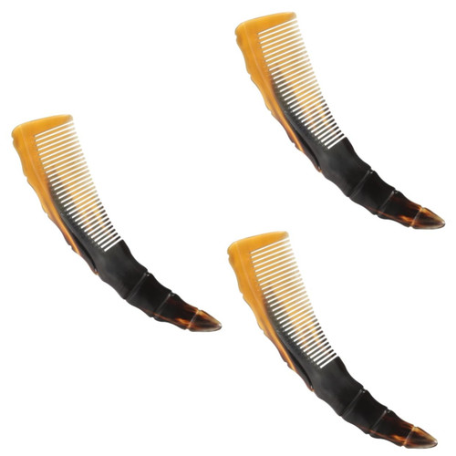 Mobestech 3pcs Horn Scraping Tube scraping comb sheep horn comb hair accessory combs with handle massage comb handmade ox horn comb oxhorn comb beard combs modeling travel curling comb horns