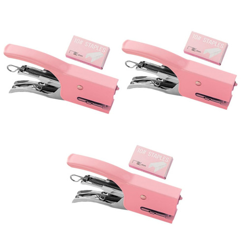 MAGICLULU 3 Sets Hand-held Stapler Compact Stapler Daily Stapleless Stapler Press Stapler Save Power Stapler Book Binding Tool Household Stapler Staplers Metal Books Office Metal File