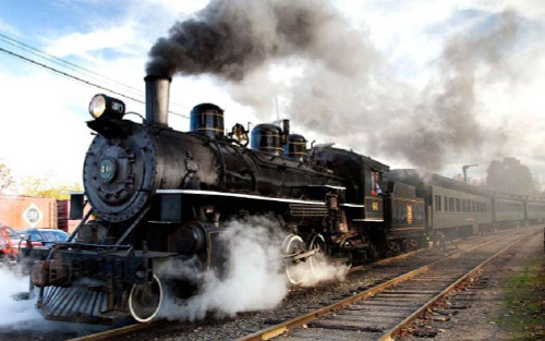 Steam Train Painting by Numbers DIY Unique Canvas Oil Painting Kit Digital Painting