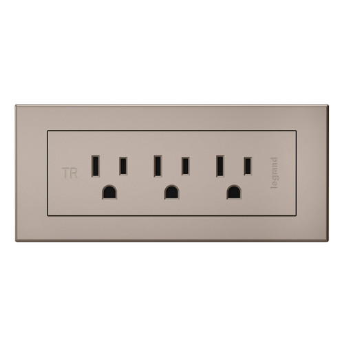 Power Strip by Wiremold, Under Desk Power Strip, Mountable Power Strip, Furniture Power Outlet, 15 Amp, 3 Outlets, Nickel, 10 Feet