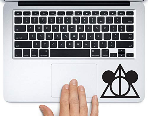 Mickey Ears Deathly Hallows Harry Potter Disney Printed Trackpad Clear Vinyl Decal Sticker Compatible with Apple MacBook Pro Air 11" 12" 13" 15" All Years Laptop Keyboard (New 13 MacBook Pro)