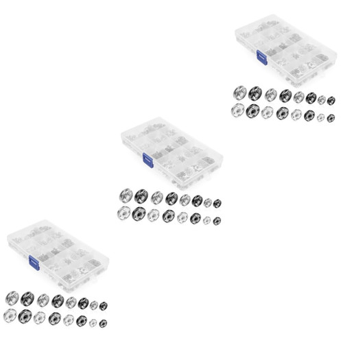 COHEALI 3 Boxes Metal Snap Button Press Snap Fasteners Metal Snaps Buttons Prong Snap Button Sewing Snap Buttons Sew on Snaps Leather Tool Kit Clothing Snap Fastener Jewelry Invisible