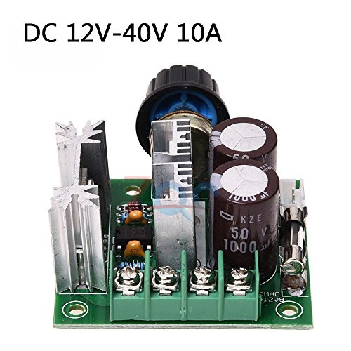 12V-40V 10A PWM DC Motor Speed Controller with Knob-High Efficiency, High Torque, Low Heat Generating with Reverse Polarity Protection, High Current Protection