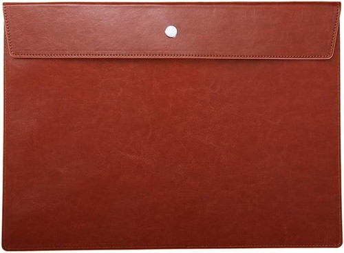 Office Folder* A4 Folders Document,File Folder,File Jackets Document Storage Bag, Durable A4 Business Leather Document Bag File Bag for Certificates, Documents, Money-Brown/Black File Folders (Color :