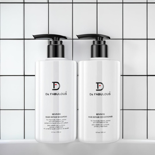 DF | De Fabulous Shampoo & Conditioner Reviver Set | For ChemicallyTreated, Porous, And Over-stressed Hair | 8.5 fl oz Bottles DF | De Fabulous Shampoo & Conditioner Reviver Set | For ChemicallyTreated, Porous, And Over-stressed Hair | 8.5 fl oz Bottles