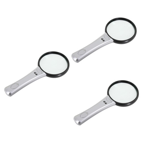 KALLORY 3 Pcs Magnifying Lens Reading Magnifier Light Magnifying Glass Illuminated Led Magnifying Mirror Light Magnifier Reading Magnifying Glass Portable Magnifier Mini Loupe Elder