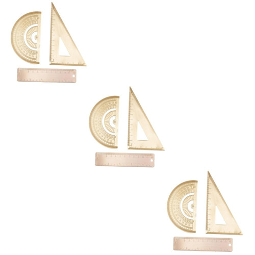 LALAFINA 3 Sets Drawing Measurement Ruler Ruler Set Stationery Protractor School Stationery Triangle Ruler Ruler Drawing Measurement Tools Triangular Ruler Vintage Office Triangle Board