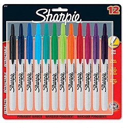 Sharpie Retractable Fine Point Permanent Markers (Pack of 12)