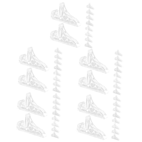 SEWACC 50 Pcs Photo Frame Base Folding Display Stand Photo Frame Holder Picture Easel Stand Photo Holder Stand Decorative Plates Stand Plate Display Stands Shelf Bayonet Plastic