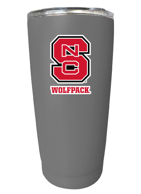R and R Imports NC State Wolfpack 16 oz Stainless Steel Insulated Tumbler Gray