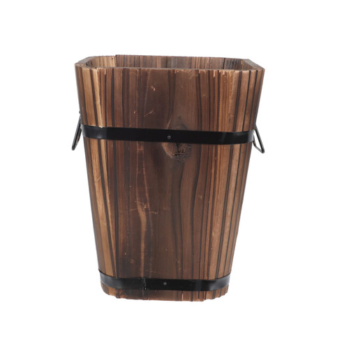 FONDOTIN 1pc Carbonized Solid Wood Flowerpot Wood Bucket Rustic Succulent Planter Wood Barrels Flower Pot Planter Flower Pot Wooden Plant Pots Wall Planter Iron Succulents Potted Plant FONDOTIN 1pc Carbonized Solid Wood Flowerpot Wood Bucket Rustic Succulent Planter Wood Barrels Flower Pot Planter Flower Pot Wooden Plant Pots Wall Planter Iron Succulents Potted Plant