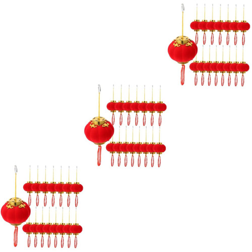Abaodam 48 Pcs New Year Lantern Ornaments Chinese Traditional New Year Decoration Chinese New Year Lantern Outdoor Decor New Years Kits Household String of Small Lanterns Flocking Cloth Abaodam 48 Pcs New Year Lantern Ornaments Chinese Traditional New Year Decoration Chinese New Year Lantern Outdoor Decor New Years Kits Household String of Small Lanterns Flocking Cloth