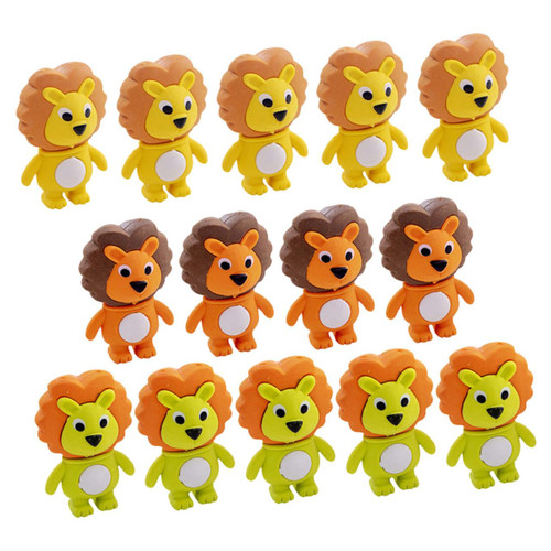 Vaguelly 48pcs Little Lion Eraser Pencil Lion Drawing Cartoon Animal Erasers Animal Shape Eraser Cartoon Erasers Eraser for Drawing Cute Erasers for Drawing 3D Drawing Supplies Bulk
