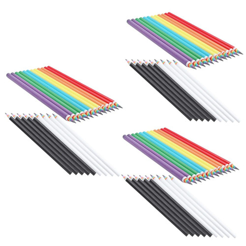 Lurrose 60 Pcs Colored Paper Pencils Children Paper Pencils Charcoal Pencils Kids Drawing Pencil Bulk Kids Gifts Sketch Pencil Rainbow Pencils Bulk Wooden Colour Oily Student Paper Stick