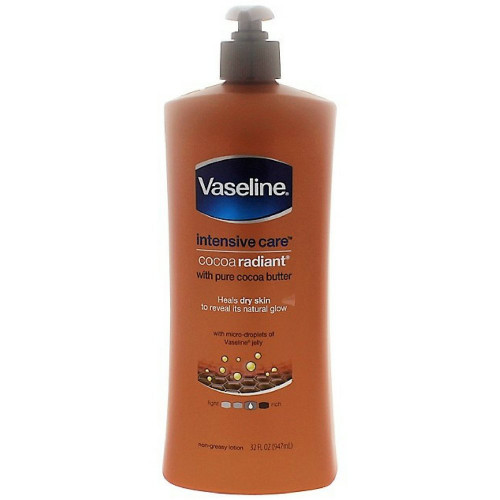 Vaseline Intensive Care Cocoa Radiant Lotion 32 oz (Pack of 2)
