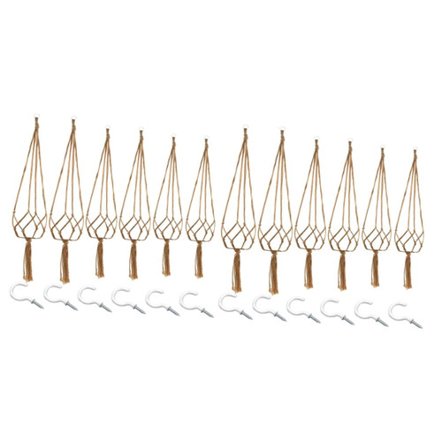 Happyyami 24 Pcs Jute Plant Hanger Plant Hangers Macrame Hanging Basket Hanging Flower Pot Rope Macrame Pot Plant Pot Hangers Decorative Planters Cords Hanging Basket Rope Decorate
