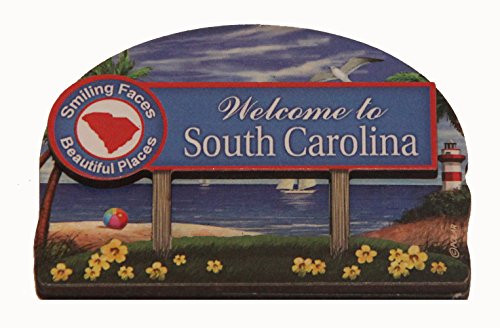 South Carolina State Welcome Sign Wood Fridge Magnet 2