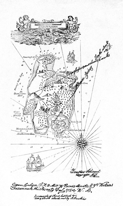 Treasure Island Map 1883 Nmap Of Treasure Island From The First Edition Of Robert Louis StevensonS Novel Poster Print by (18 x 24)
