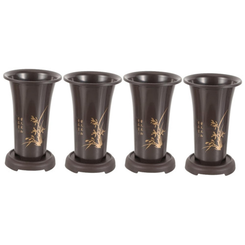 Yardwe 4 Sets Orchid Pot Plant Pots with Trays Plant Pots with Saucer Clay Plant Pots Orchid Clay Planter Orchid Container with Holes Flower Pots with Stand Ceramics Seedling Pot Plastic