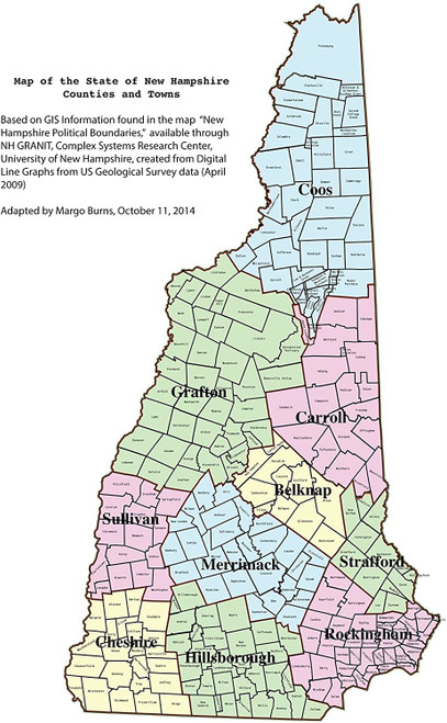24"x36" Maps of USA State of New Hampshire with Counties and Towns Map Poster?Laminated? 24"x36" Maps of USA State of New Hampshire with Counties and Towns Map Poster?Laminated?