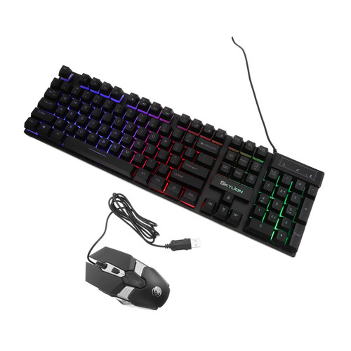 OSALADI 1 Set Wireless Keyboard and Mouse Set Portable Wireless Keyboard Wired Computer Mouse Wireless Windows Keyboard Wired Gaming Keyboard Keycaps Wired Keyboard and RGB Backlight Mouse