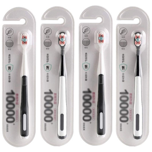 ZUMAHA Compact Ultra Soft Toothbrush for Adult/Pregnancy/Junior, Micro Nano Manual Toothbrushes with 10000 Bristles, 4 Count Toothbrushes Ergonomic