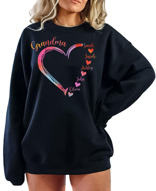 Personalized Grandma Shirt, Grandma Heart Water Color Shirt, Grandkids Name Shirt, Gift for Grandma Nana Mimi Gigi, Christmas Birthday Mother's Day Shirt, Gift for Mom G16 Personalized Grandma Shirt, Grandma Heart Water Color Shirt, Grandkids Name Shirt, Gift for Grandma Nana Mimi Gigi, Christmas Birthday Mother's Day Shirt, Gift for Mom G16