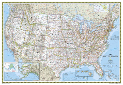 United States Classic Wall Map Material: Paper