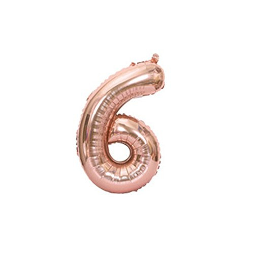 40 Inches Rose Gold Number Balloon for Party Festival Decorations Birthday Anniversary Jumbo Foil Balloons Party Supplies Use As Party Photos Props (Number 6 Rose Gold)