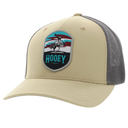 Hooey Men's Cheyenne Logo Patch Mesh Back Trucker Cap Tan S M