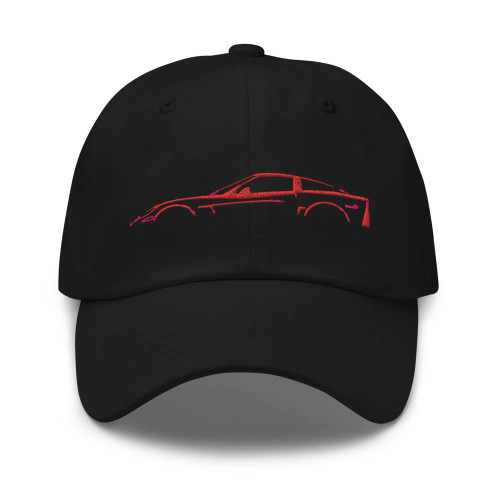 Red Sports Car C6 Outline 6th Gen Vette Owner Dad hat