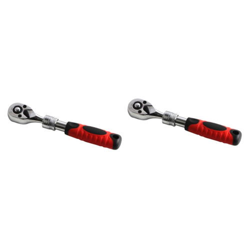Homoyoyo 2pcs Flex Ratchet Right Angle Ratchet Telescopic Wrench Ratchet Screwdriver Extendable Spanner Two-way