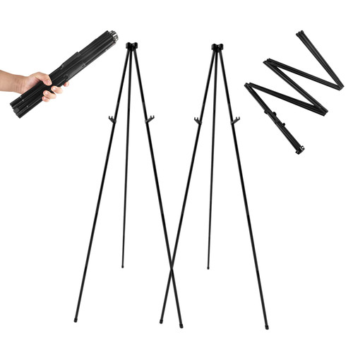 63" Tall Display Easel Stand Adjustable Folding Easel for Arts/Signs Showing Instantly Collapses Adjustable Height Display Holders Portable Tripod Stand Presentations Posters Holds 5lbs